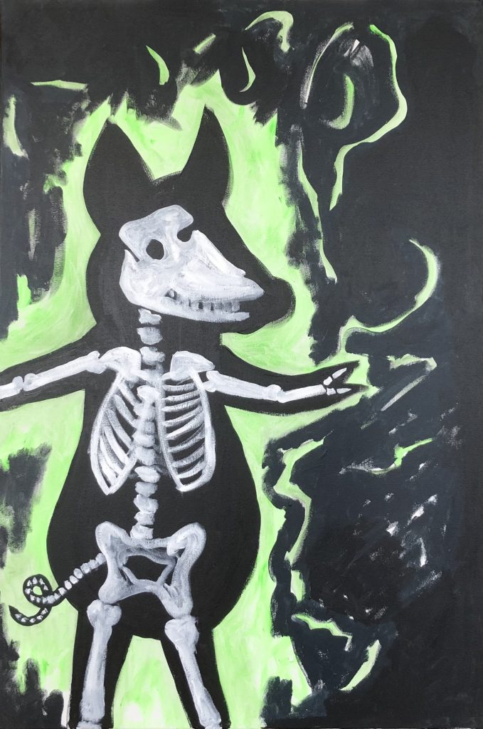 Electro pig with bones