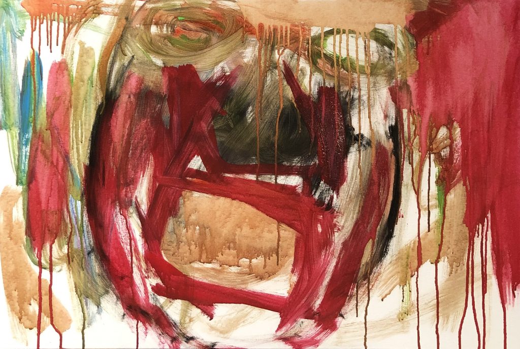 Abstract expressionism. Paint drips and runs