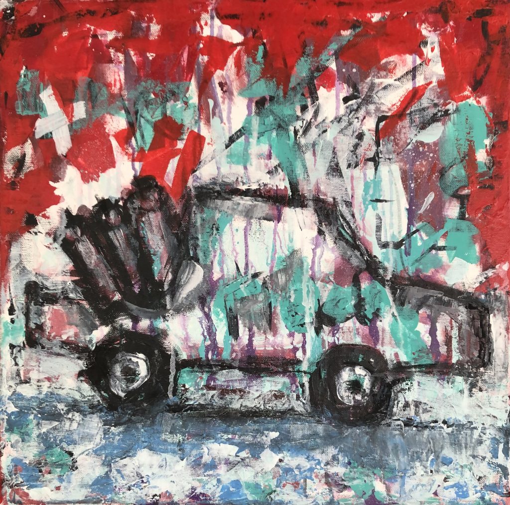Messy expressionist car