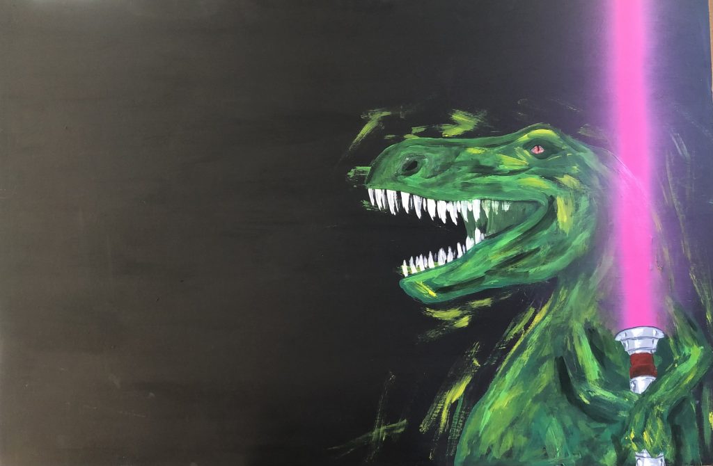 T-rex with a light sabre